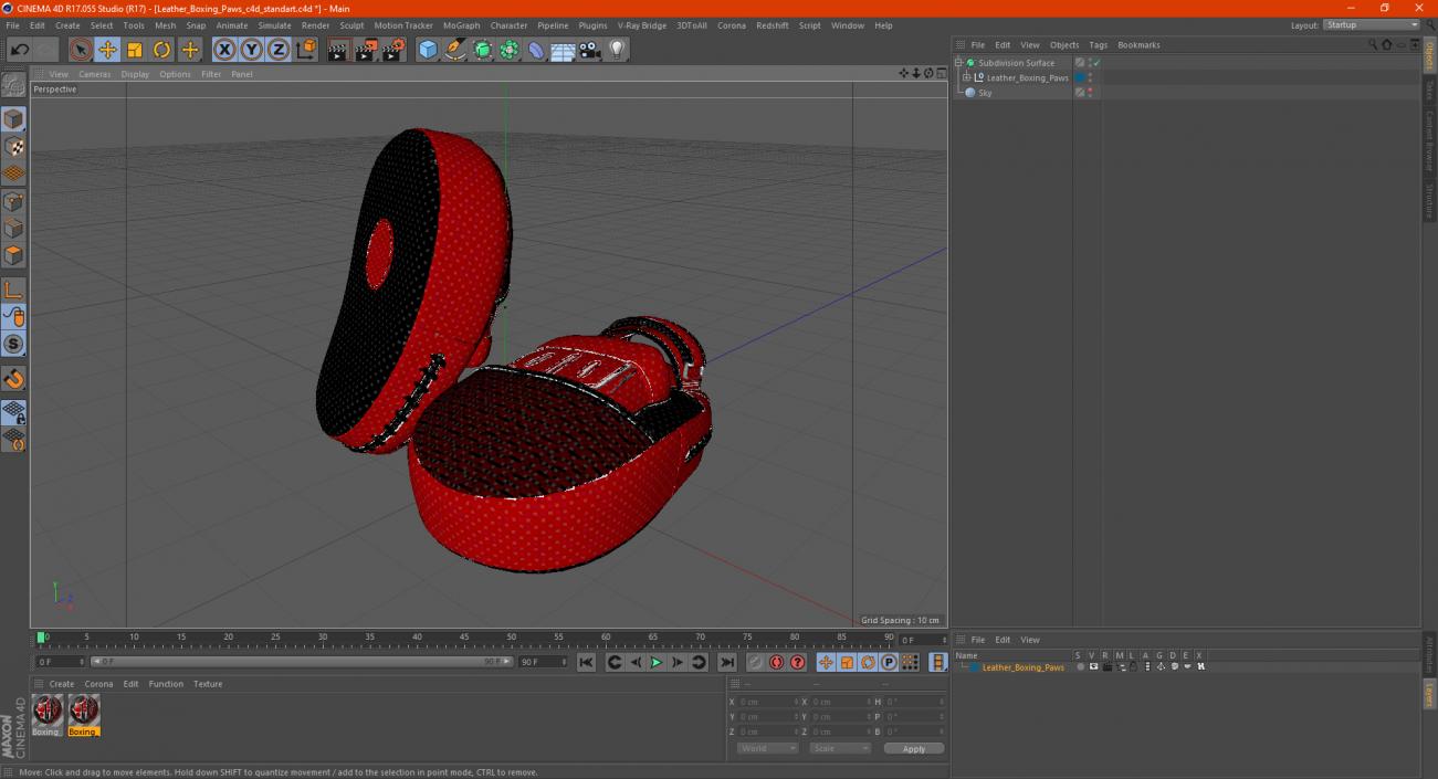 Leather Boxing Paws 3D model