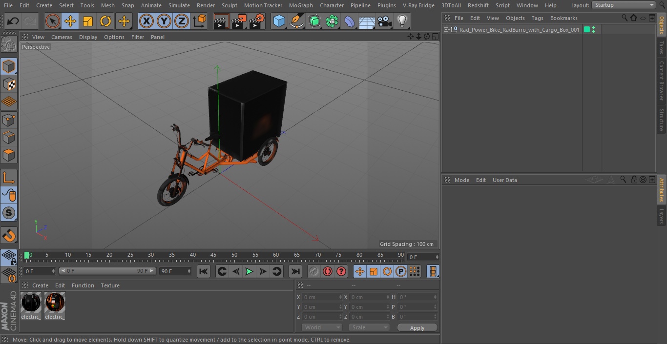 3D Rad Power Bike RadBurro with Cargo Box model