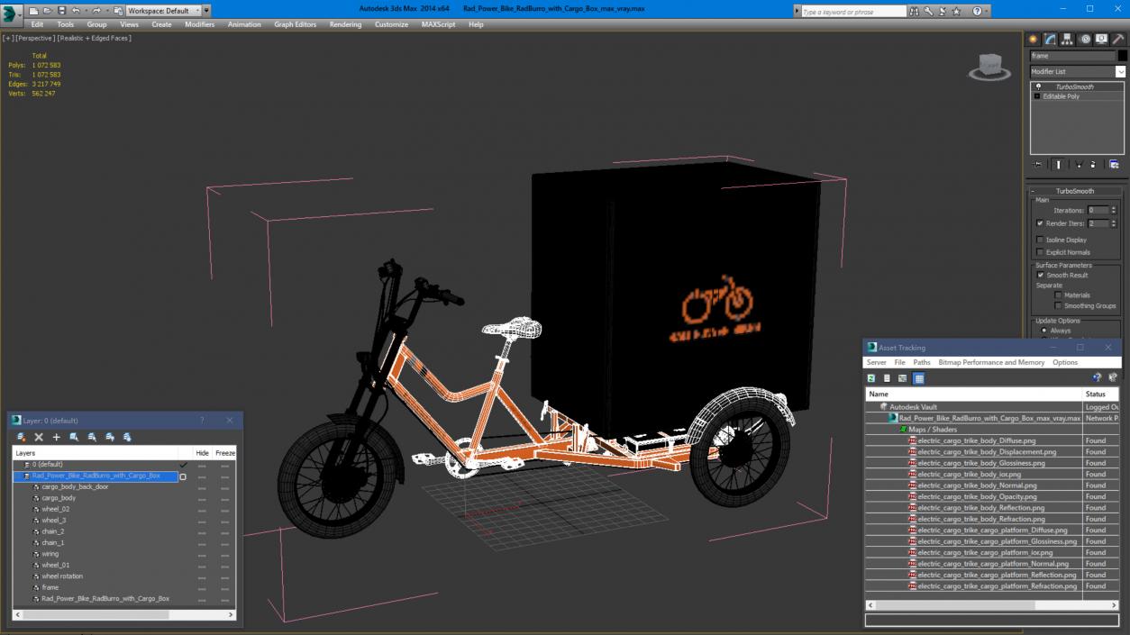 3D Rad Power Bike RadBurro with Cargo Box model