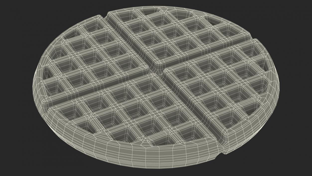 3D model Round Waffle Maker with Waffle