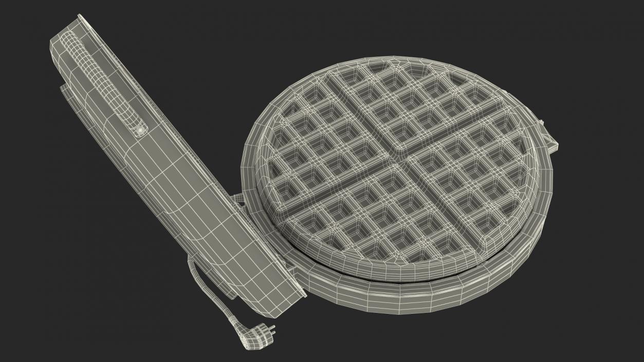 3D model Round Waffle Maker with Waffle