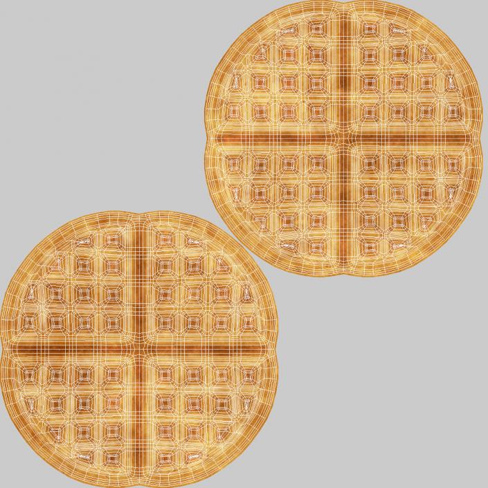 3D model Round Waffle Maker with Waffle