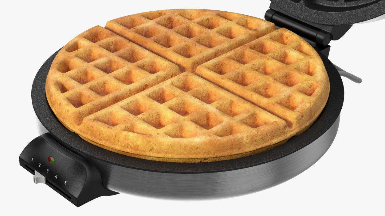 3D model Round Waffle Maker with Waffle