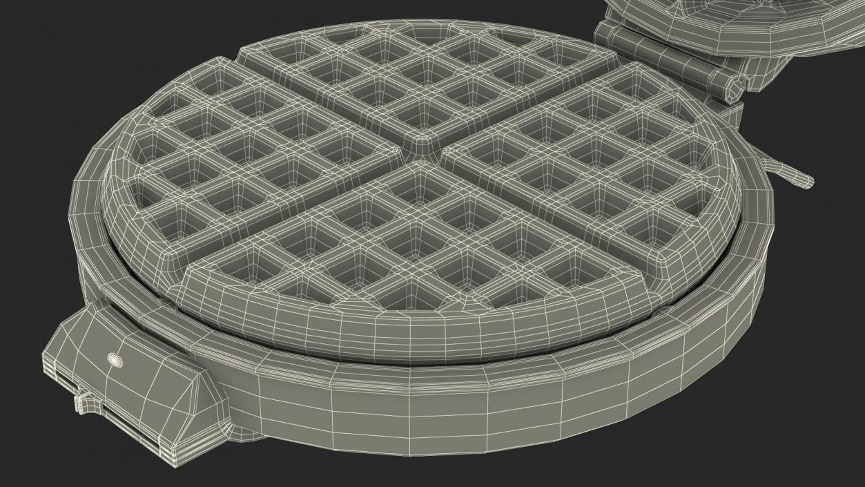 3D model Round Waffle Maker with Waffle