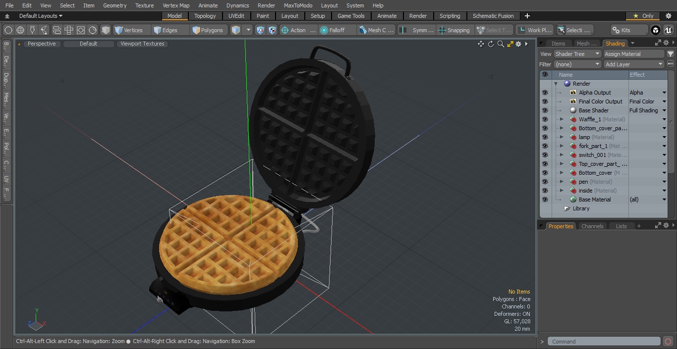 3D model Round Waffle Maker with Waffle