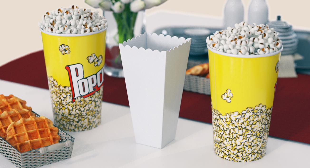 3D Empty Paper Popcorn Cup Generic