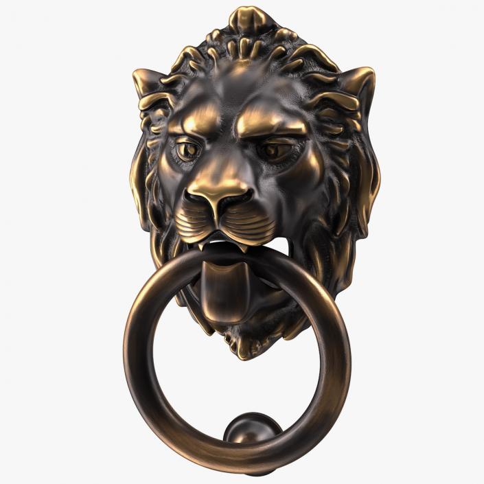 3D Antique Brass Lion Door Knocker