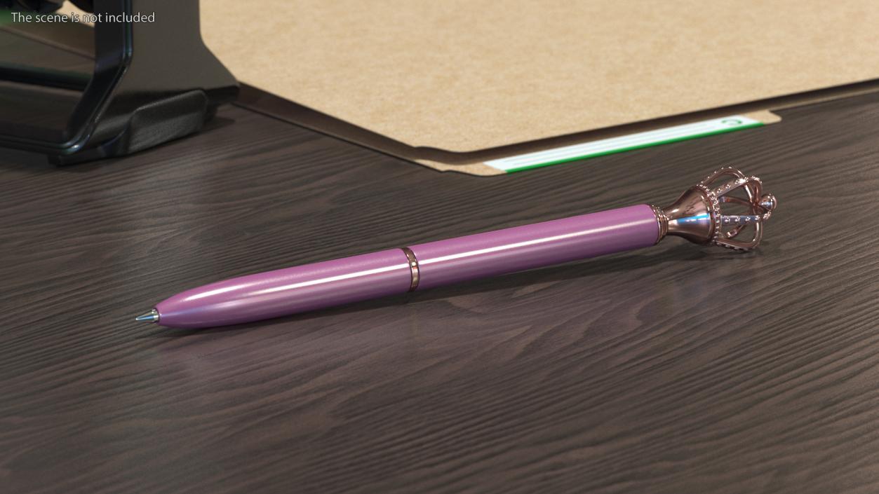 3D Crown Design Ballpoint Pen Pink