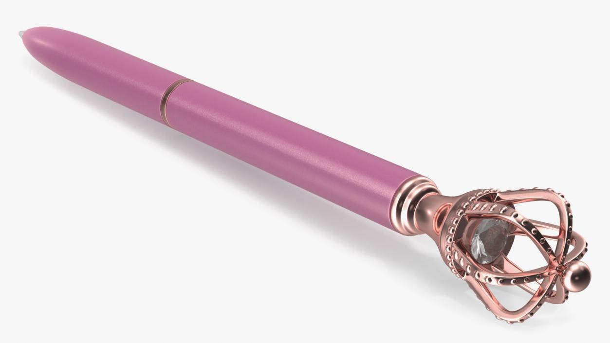 3D Crown Design Ballpoint Pen Pink