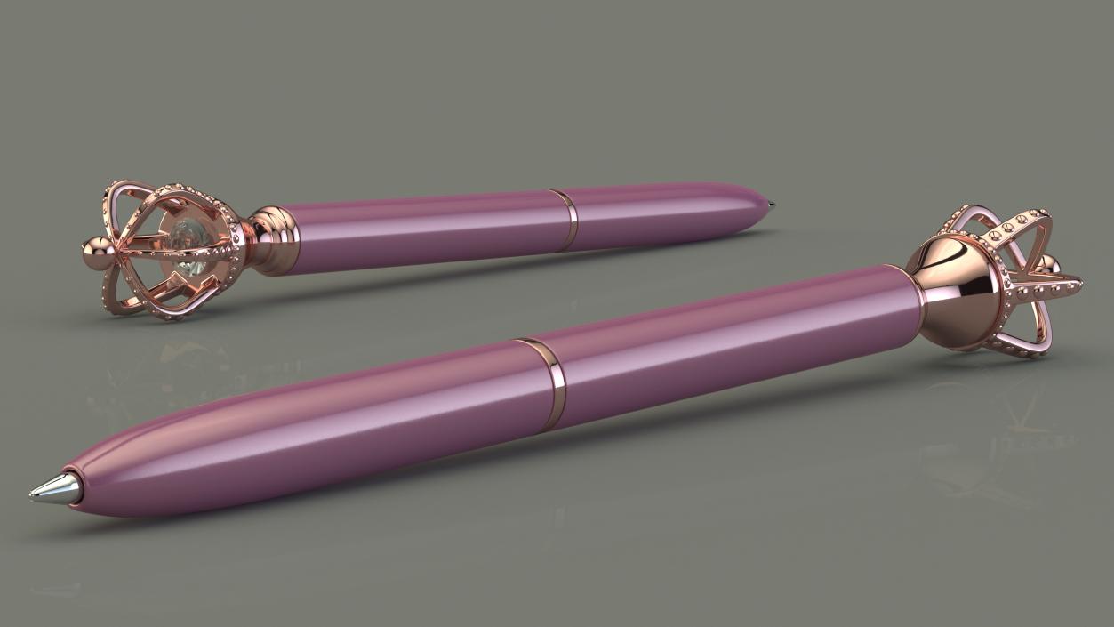 3D Crown Design Ballpoint Pen Pink