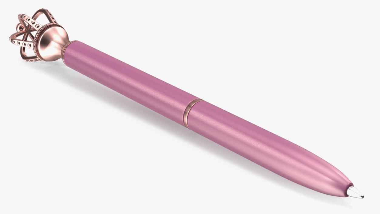 3D Crown Design Ballpoint Pen Pink