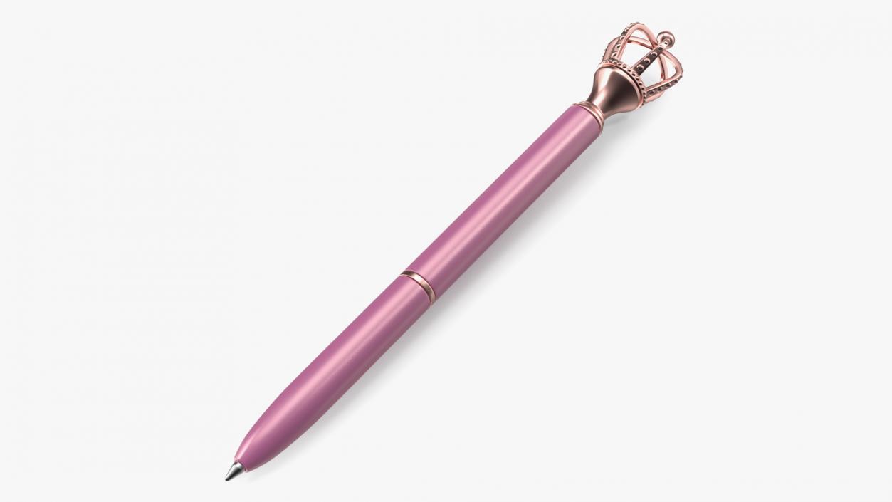 3D Crown Design Ballpoint Pen Pink