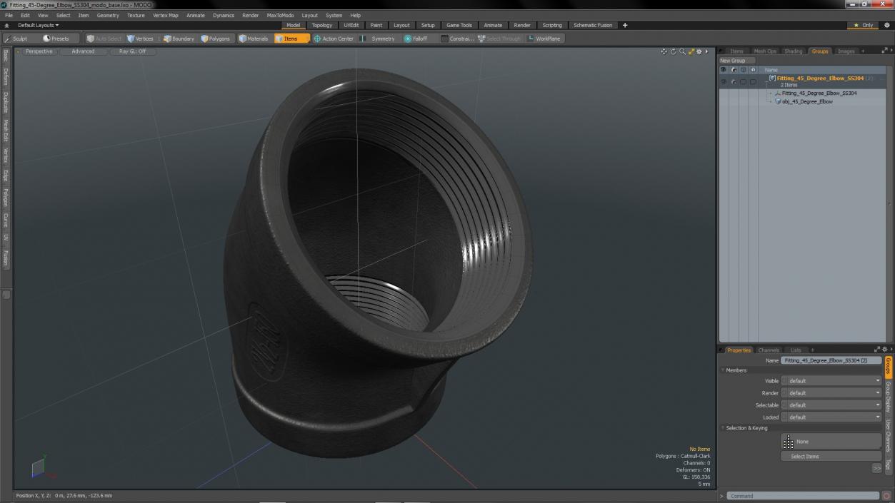 Fitting 45-Degree Elbow SS304 3D model