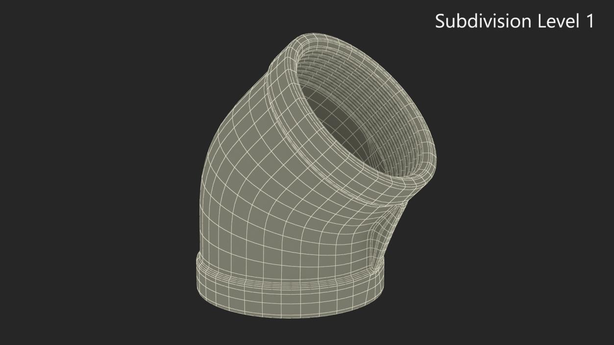 Fitting 45-Degree Elbow SS304 3D model