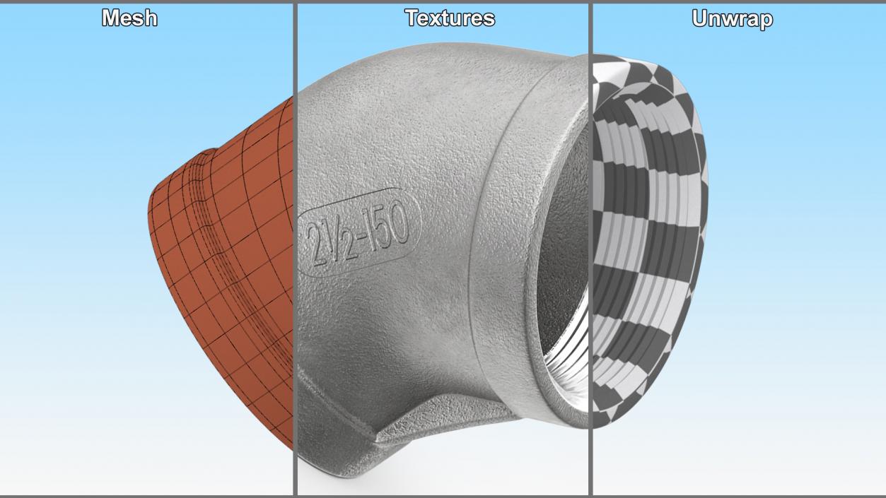 Fitting 45-Degree Elbow SS304 3D model