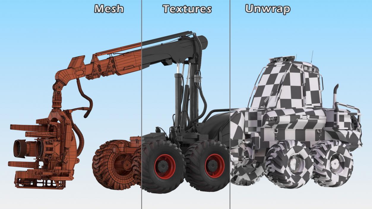 Forestry Harvester New Rigged 3D model