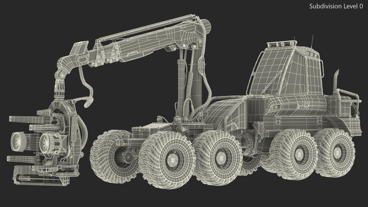 Forestry Harvester New Rigged 3D model