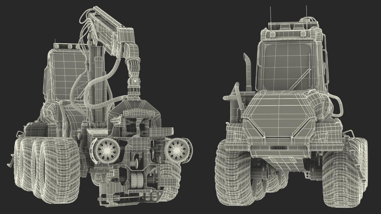 Forestry Harvester New Rigged 3D model