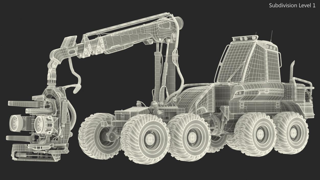 Forestry Harvester New Rigged 3D model