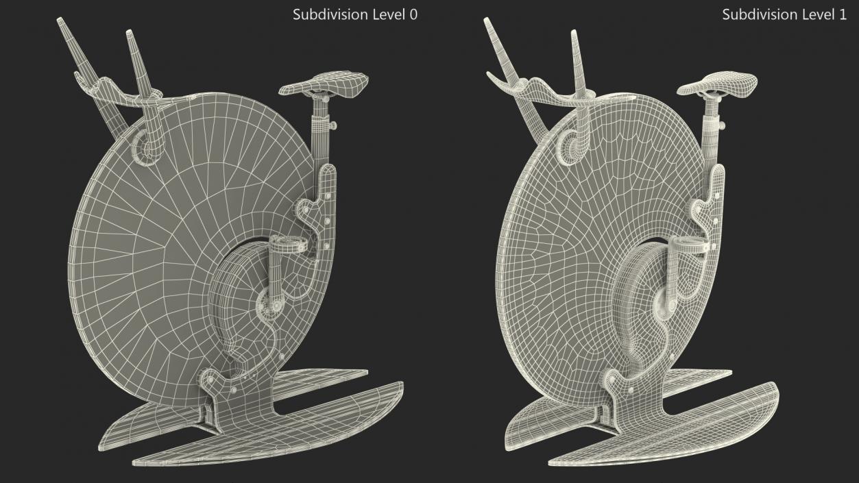 Futuristic Unicycle Exercise Bike Ciclotte Rigged 3D model