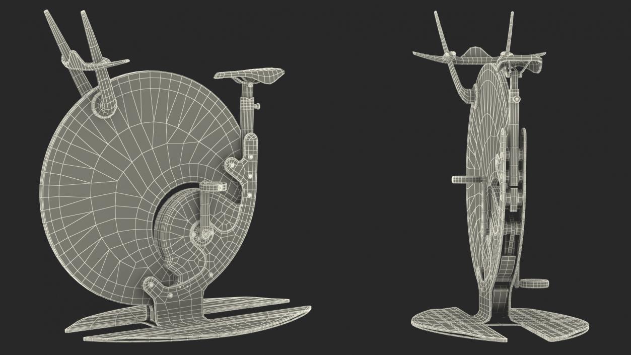 Futuristic Unicycle Exercise Bike Ciclotte Rigged 3D model