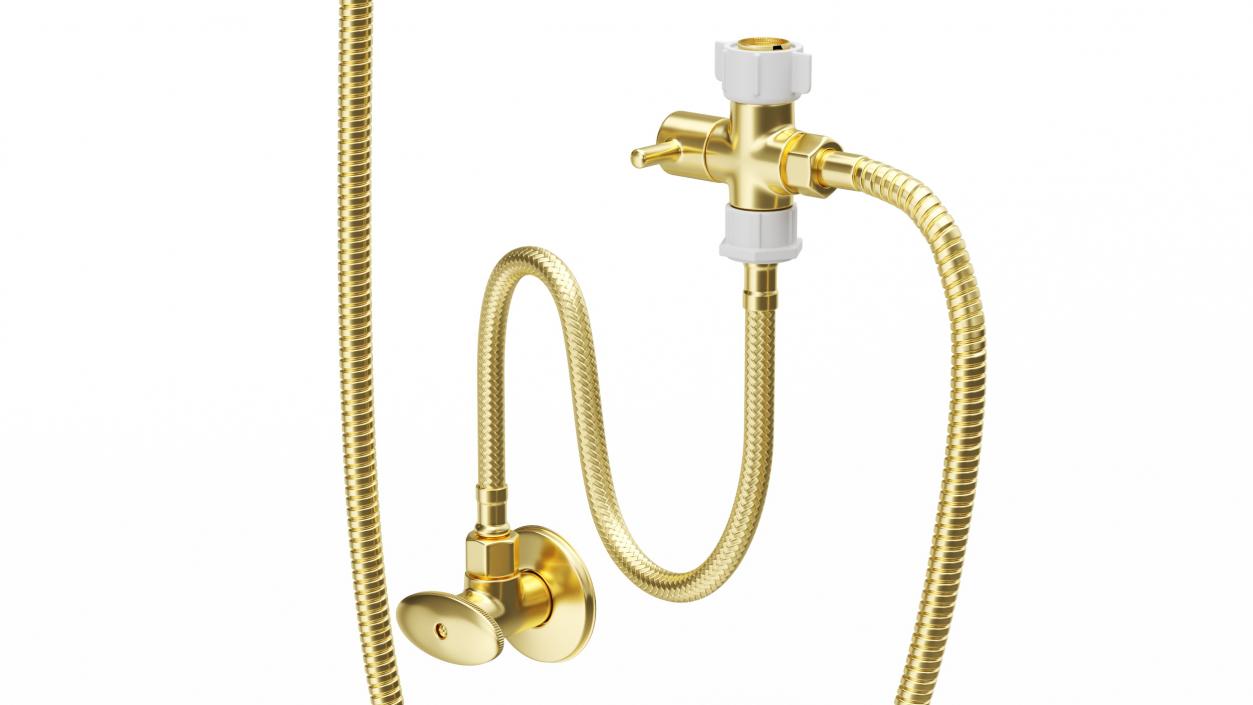 Toilet Tank Mounted Gold Handheld Bidet Sprayer 3D