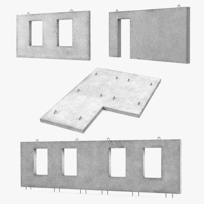 Precast Concrete Panels Collection 3D model