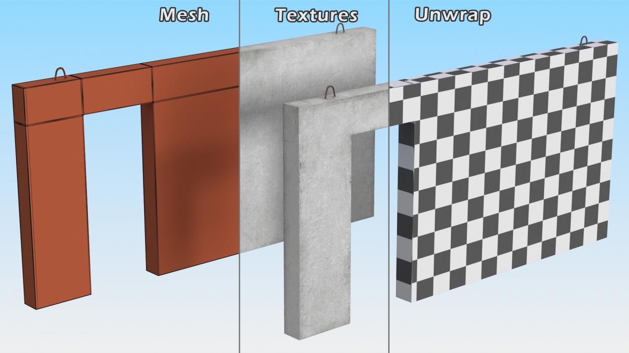 Precast Concrete Panels Collection 3D model