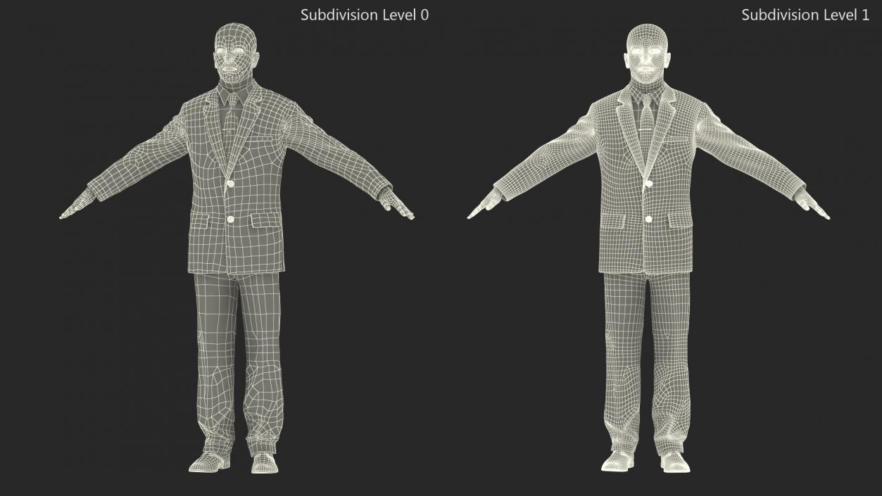 3D Suit Business Man Fur