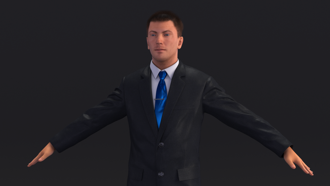 3D Suit Business Man Fur