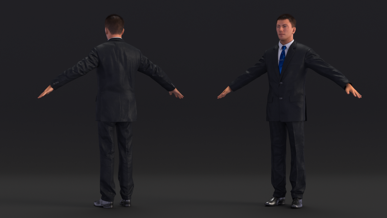 3D Suit Business Man Fur