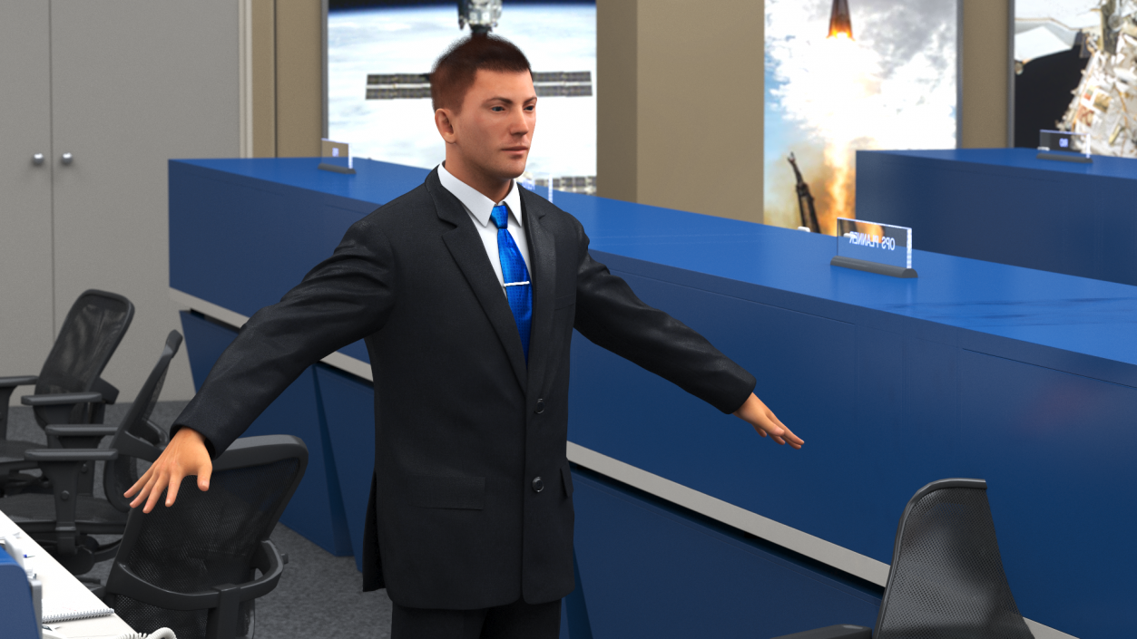 3D Suit Business Man Fur