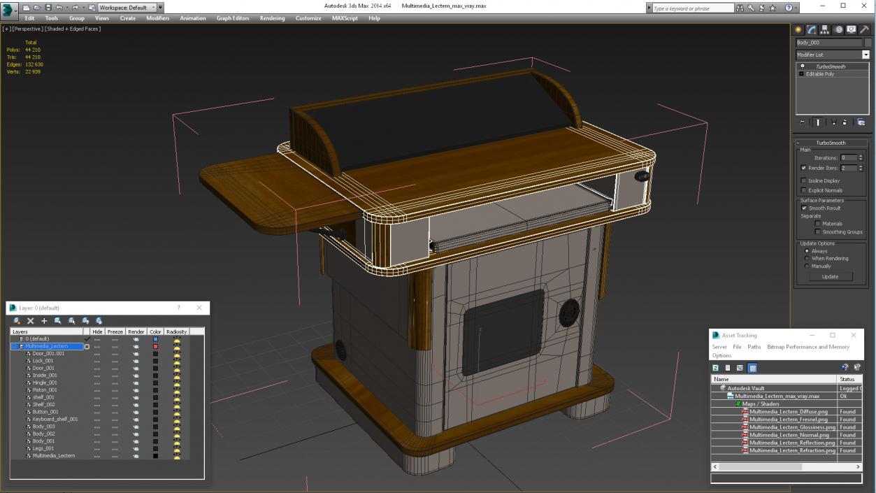 3D Multimedia Lectern model