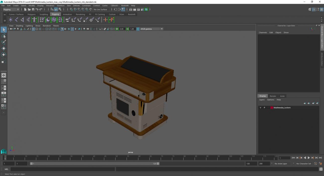 3D Multimedia Lectern model