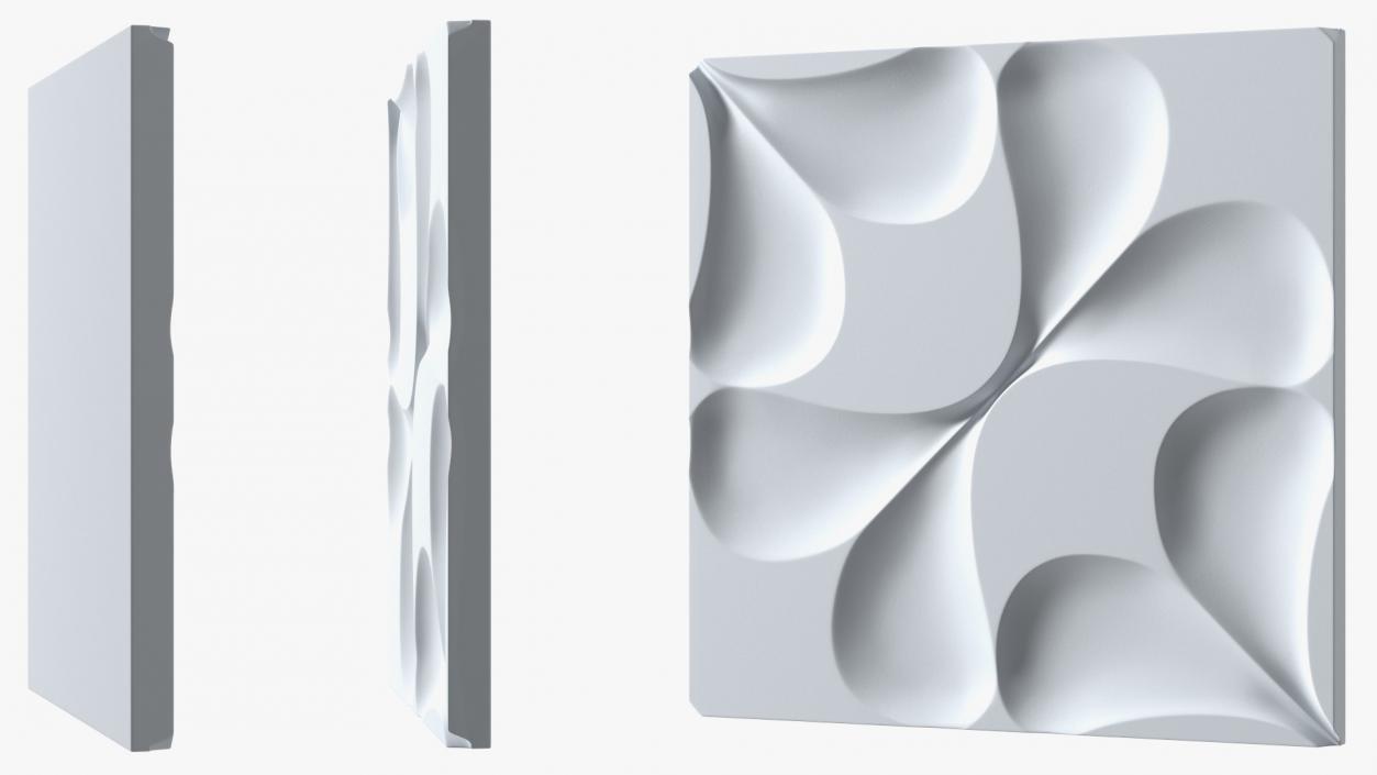 Wall Panel Drops Ceramic 3D model