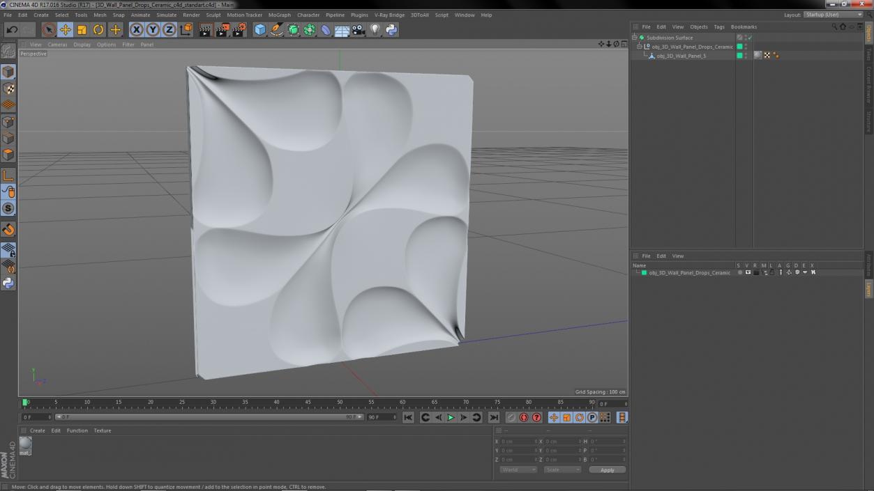 Wall Panel Drops Ceramic 3D model