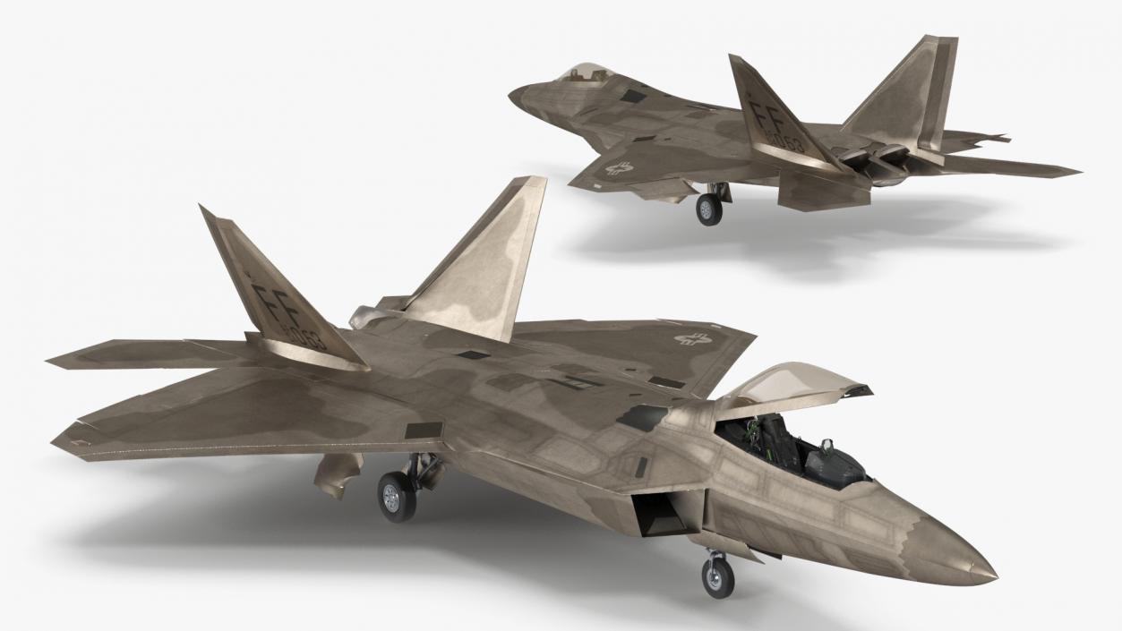 Advanced Tactical Fighter F-22 Raptor 2 3D model