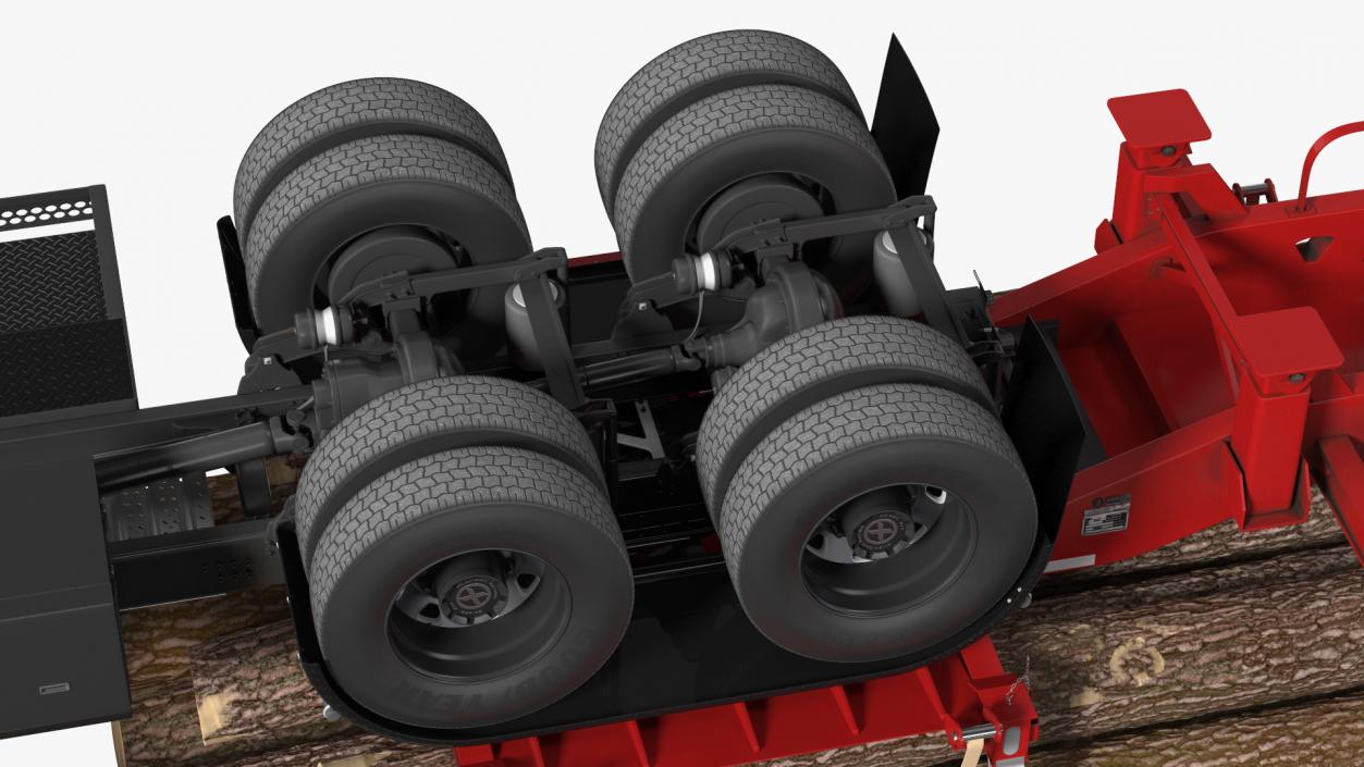 3D model Mack Anthem Truck With Logging Trailer Rigged