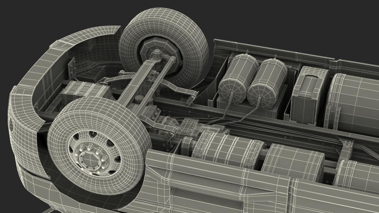 3D model Mack Anthem Truck With Logging Trailer Rigged