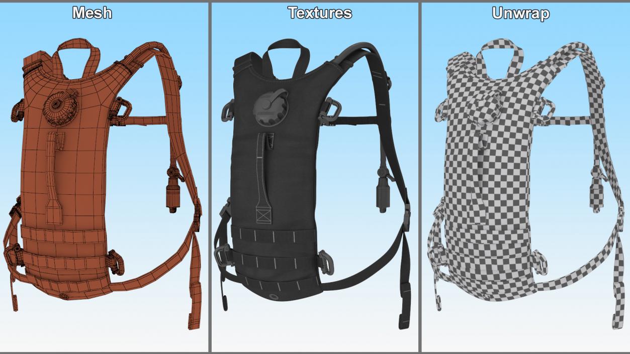 3D Hydration Backpack Carrier Black Worn Position