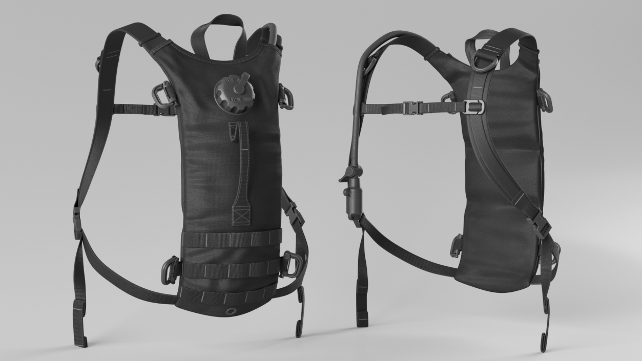 3D Hydration Backpack Carrier Black Worn Position