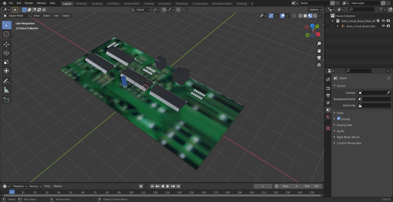 3D model Retro Circuit Board Plate