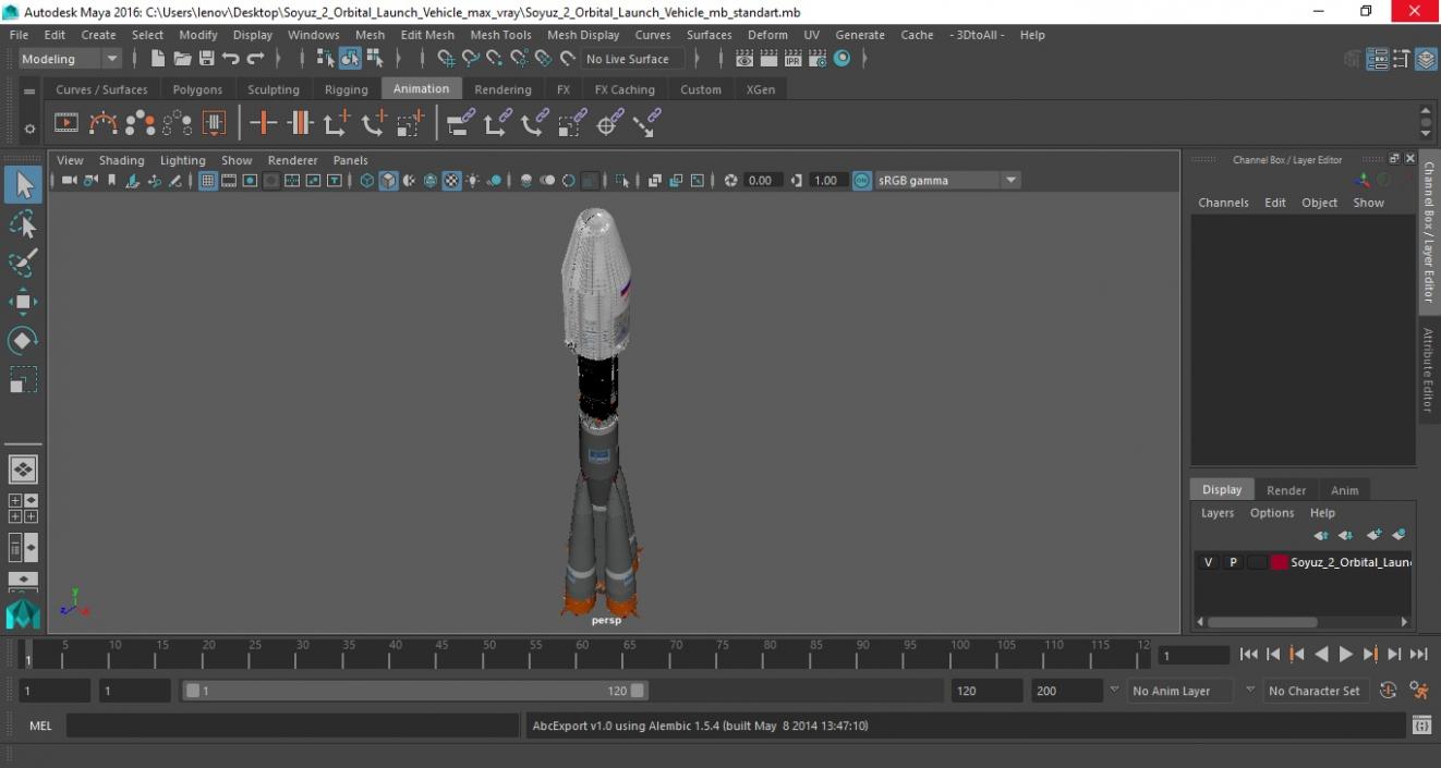 3D model Soyuz 2 Orbital Launch Vehicle