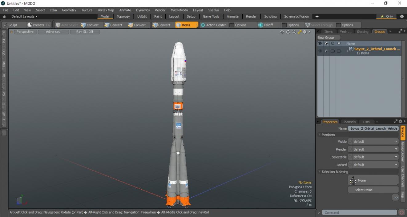 3D model Soyuz 2 Orbital Launch Vehicle