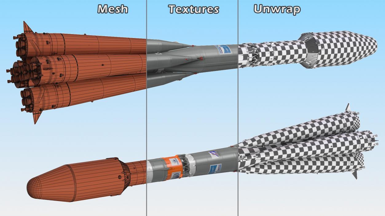 3D model Soyuz 2 Orbital Launch Vehicle