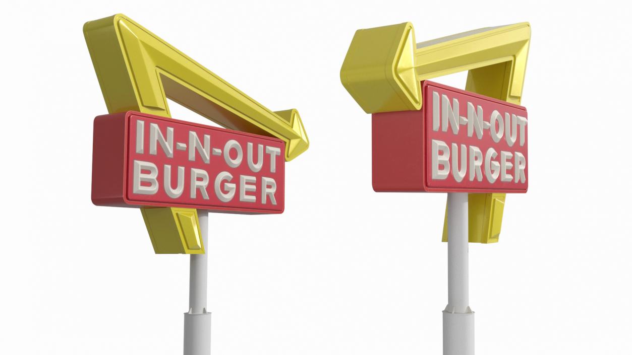 3D model In N Out Burger Pole Sign