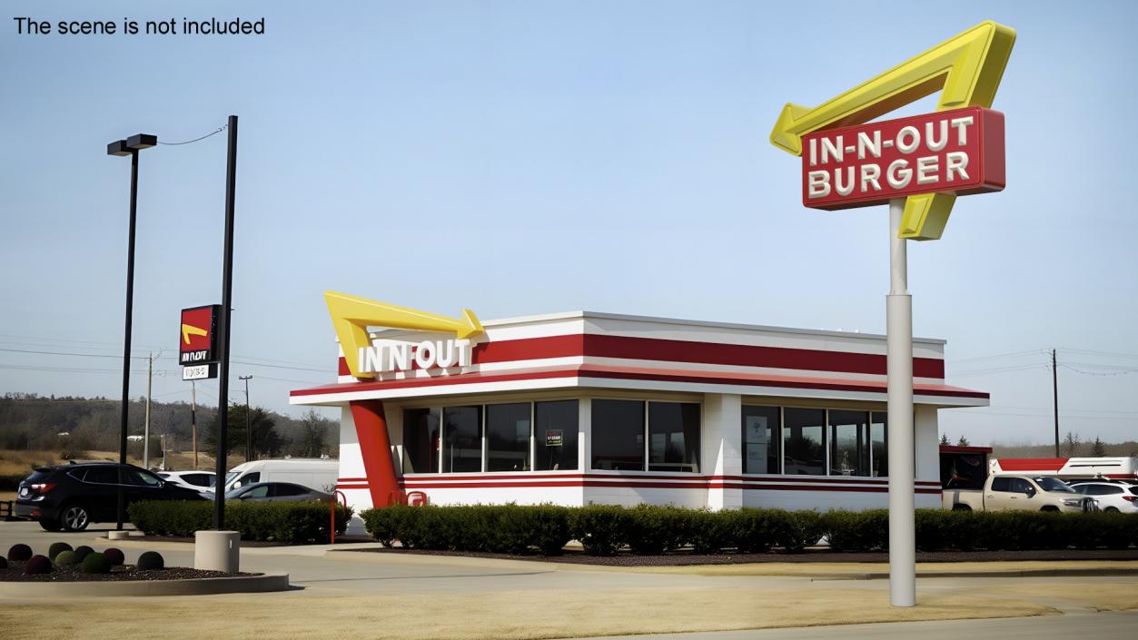 3D model In N Out Burger Pole Sign