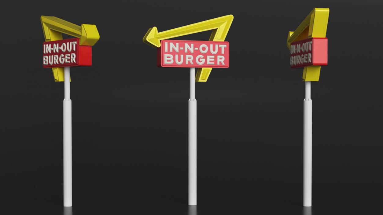 3D model In N Out Burger Pole Sign