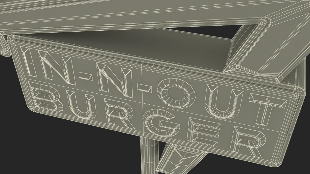 3D model In N Out Burger Pole Sign