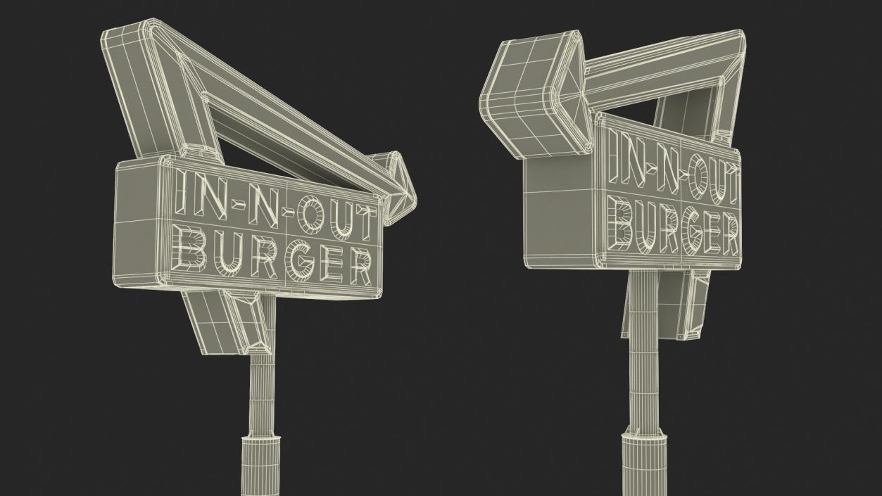 3D model In N Out Burger Pole Sign